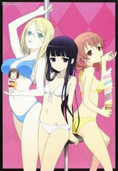 bikini inu_x_boku_ss pointy_chin roromiya_karuta shirakiin_ririchiyo tagme yukinokouji_nobara