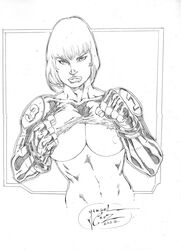 1girls 2012 caitlin_fairchild dc_comics female gen¹³ jardel_cruz monochrome solo tagme