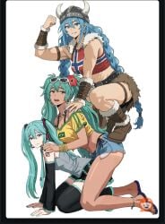 abs brazilian_miku crop_top flag football hatsune_miku national_personification norway norwegian norwegian_female norwegian_flag world_cup