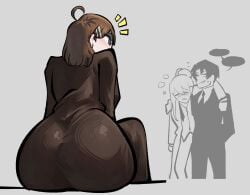 1girl 1girls 2d 2d_(artwork) 2d_artwork ass ass_focus big_ass big_butt blue_eyes blush blushing brown_hair bubble_ass bubble_butt butt butt_focus color colored curvaceous curvaceous_body curvaceous_female curvaceous_figure curvy curvy_body curvy_female curvy_figure curvy_hips dumptruck_ass dumptruck_booty dumptruck_butt ears eclipseecliptus female female_focus hairclip high_resolution highres hips hod_(library_of_ruina) library_of_ruina long_hair netzach_(library_of_ruina) project_moon roland_(library_of_ruina) sexy sexy_body sexy_female simple_background sitting solo_focus thicc_ass thicc_butt thick thick_ass thick_butt tight_clothes tight_clothing tight_fit voluptuous voluptuous_body voluptuous_female wide_hips