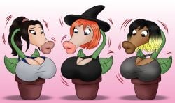 3girls :>= big_breasts big_lips big_lips_no_eyes breasts expansion female female_only fuckplant large_breasts long_lips plant plant_girl potted_plant succplant suck_and_fuck suckplant tf-plaza transformation