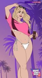 beach beach_background belly benjatoon blonde blonde-haired_female blonde_female blonde_hair blonde_hair_female commission commission_art fanart grand_theft_auto grand_theft_auto_vi gta_vi_cover_girl palm_leaf palm_tree patreon patreon_artist patreon_exclusive patreon_link patreon_logo patreon_reward patreon_url patreon_username patreon_watermark real_person realistic retrowave sabrina_carpenter sabrina_carpenter_(fortnite) sexy sexy_body sexy_dress sexy_female sexy_pose sexy_woman singer wip
