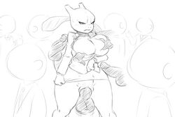 1girls 4boys angry anthro being_watched big_breasts big_penis blush bottomless breast_grab breasts cleavage clothed disembodied_hands disembodied_penis female female_mewtwo floating_hands grope groping half-closed_eyes huge_ass huge_breasts huge_penis human interspecies large_testicles legendary_pokémon looking_down male male_human/female_anthro male_human/female_pokemon mew_tuely_(fan_character) mewtwo milftwo_(character) monochrome mootcookie mootcookie_(artist) motion_lines nintendo no_panties original_character penetration penis pokemon pokemon_(species) pokemon_rgby public public_sex pussy sketch sweat vaginal_penetration video_games