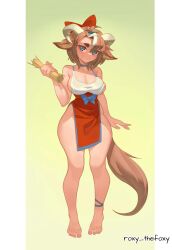 1girls 2d 2d_(artwork) 2d_artwork ahoge ankles background baddie bare_arms bare_calves bare_hands bare_hips bare_knees bare_legs bare_shoulders bare_skin bare_soles bare_thighs bare_toes barefoot bewitching_thighs big_boobs big_breasts blue-eyed_female blue_eyes breasts brown-haired_female brown_hair busty busty_female busty_girl calves child_bearing_hips cleavage collarbone commission commission_art curvaceous curvaceous_body curvaceous_female curvaceous_figure curvaceous_hips curvaceous_thighs curvy curvy_body curvy_female curvy_figure curvy_hips curvy_thighs digital digital_art digital_drawing digital_drawing_(artwork) digital_media digital_media_(artwork) drawing exposed_arms exposed_hips exposed_legs exposed_shoulders exposed_skin exposed_thighs exposed_toes feet female female_focus female_only fertile fertile_hips fingernails fingers full_body green_background grin grinning grinning_at_viewer groin head_tilt hip_dips horn horns hourglass_figure knees large_boobs large_breasts lascivious lean_figure legs looking_at_viewer monotone_background multicolored_hair narrow_waist no_shoes oc one_color_background original original_art original_artwork original_character parted_lips plain_background portrait roxy_thefoxy short_hair shoulders skindentation slender_body slender_waist slim_female slim_waist smile smiley_face smiling smiling_at_viewer solid_color_background solo split-color_hair standing tail thick_thighs thighs tilted_head toes two-tone_hair two_tone_hair voluptuous voluptuous_body voluptuous_female voluptuous_figure voluptuous_woman white-haired_female white_hair white_horn white_horns wide_hips