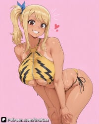 1girl 1girls ai_generated bangs blonde_hair breasts breasts, brown_eyes camel_toe cameltoe cleavage clothed clothed_female curvy curvy_figure evekiss fairy_tail female female_focus female_only focus fully_clothed large_breasts lucy_heartfilia nipples nipples_covered nipples_visible_through_clothing ponytail pussy sfw solo solo_female solo_focus teeth thick_thighs thighs tight_clothes tight_clothing uncensored wide_hips