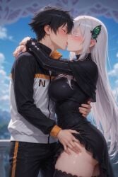 echidna echidna_(re:zero) kiss_on_lips kissing touching_ass
