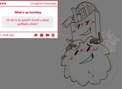battle_for_dream_island battle_for_dream_island_again bfb bfdi bfdia fries_(bfdi) object_shows precum puffball_(bfdi) pussy pussy_juice tentacle_penis the_power_of_two tpot