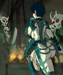 2010 ass back_view bikini_armor breasts dboy fire futa futanari large_penis penis prince_of_persia prince_of_persia_warrior_within shahdee ship short_hair skull sword the_prince_(prince_of_persia)