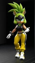 3d 9:16 ai ai_art ai_assisted ai_generated fighting_ring idw_comics idw_publishing pose sega sonic_(series) standing surge_the_tenrec