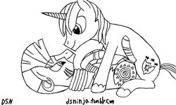 dsninja friendship_is_magic my_little_pony shining_armor_(mlp) straight_hair tagme zecora_(mlp)