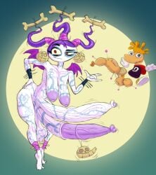 ankle_wraps arm_bands bat_wings big_breasts body_tattoos bone_in_hair diphallia doll double_penis earring eye_shadow fairy futanari hair_accessory hair_tie huge_nipples huge_penis hyper hyper_penis hyper_retracted_foreskin low_hanging_balls moon moonlight multi_penis natural_breasts nymph nymph_(rayman) pin pins plushie puffy_nipples rayman rayman_(series) red_iris retracted_foreskin sagging_breasts saggy_balls skull tattoo tattooed_penis thin_waist uncut veins voodoo_doll voodoo_mama_(rayman) vr457 white_skin wide_hips yellow_sclera