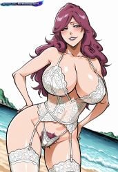1girl 2d absurd_resolution absurdres adult ai ai-created ai_art ai_generated anime_coloring anime_screenshot bare_arms bare_legs bare_midriff bare_shoulders bare_thighs beach belly bleach bleach:_the_thousand-year_blood_war blue_sky blush breasts cleavage clouds collarbone cowboy_shot curvy day deep_cleavage detailed_background digital_art dynamic_angle dynamic_pose exhibitionism exibitionism exited explicit eyelashes female from_below glossy glossy_body glossy_skin gorgeous hand_on_hip hand_on_thigh hentai hi_res high_contrast high_quality high_resolution highres hikifune_kirio huge_breasts in_heat kirio_hikifune leaning_forward lingerie lipstick long_hair looking_at_viewer low_angle narrow_waist navel nsfw nurse ocean outdoors patreon perfect_anatomy pervert_female plump presenting pubic_hair purple_eyes purple_hair rating_explicit sand sea sexy sexy_body sexy_female sexy_pose shiny_skin sideboob smile soft_shading solo solo_focus source_anime standing sunlight teasing teasing_viewer thick_thighs tite_kubo_style underboob voluptuous voluptuous_body voluptuous_female water waves wavy_hair wide_hips