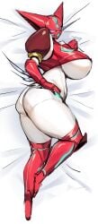 big_ass big_breasts color getter_robo getter_robo_armageddon on_bed purple_eyes robot robot_girl robot_humanoid shin_getter-1 thick_thighs thirty_8ght