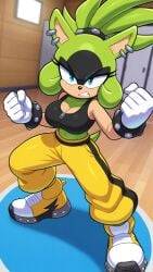 2d 9:16 ai ai_art ai_assisted ai_generated fighting_ring idw_comics idw_publishing pose sega sonic_(series) standing surge_the_tenrec