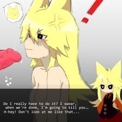 blonde_hair blowjob cat_ears cat_girl moge-ko mogeko mogeko_castle okegom