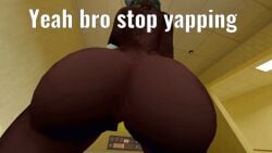 ass ass_cleavage ass_focus ass_smothering asshole black_body black_female caption creepy ebony ebony_female facesitting gif skinwalker undead video vrchat vrchat_avatar