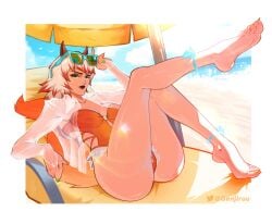 ass barefoot big_ass bikini feet female female_only foot_fetish genjiruu marvel marvel_cinematic_universe marvel_rivals swimsuit thick_thighs thighs white_fox_(marvel) white_fox_(marvel_rivals)