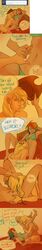 applejack_(mlp) bottomless breasts color cunnilingus dialogue female female_only femdom friendship_is_magic human humanized long_hair medium_breasts my_little_pony nude on_back oral rainbow_dash_(mlp) schpog short_hair sitting smooth_skin text uncensored