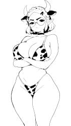 big_ass big_breasts big_butt cow_ears cow_horns cow_print female line_art princess_zelda solo the_legend_of_zelda thick_thighs zelda_(breath_of_the_wild) zelda_(tears_of_the_kingdom)