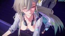 1boy 1girls 3d arcade_machine areolae blonde_hair blush bouncing_breasts chloeangelva clothed_sex clothing cum cum_in_pussy cum_inside english_voice_acting gaming hair_ornament headphones headphones_around_neck horizontalslope huge_breasts indoors light-skinned_female light-skinned_male light_skin lynae_(wuthering_waves) male_rover_(wuthering_waves) moaning nipples penetration penis playing_videogame purple_eyes rover_(wuthering_waves) sex skirt skull_hair_ornament sound tagme vaginal_penetration video voice_acted wuthering_waves
