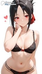 1girls 2026 ai_assisted ai_generated anime bangs black_bra black_hair black_panties boobs bra breasts bust hair_ribbon hand_on_own_cheek hand_on_own_face hi_res high_quality high_resolution highres kaguya-sama_wa_kokurasetai_~tensai-tachi_no_renai_zunousen~ navel panties patreon patreon_username red_eyes red_ribbon ribbon shinomiya_kaguya skypassion stable_diffusion tits underwear watermark