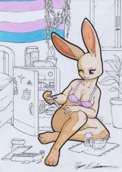 1girls beastars bottomless bra breasts estrogen female haru_(beastars) injection rottenowl tagme