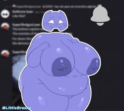1girls animated_gif areola ass_expansion belly_expansion big_ass big_breasts blushing breast_expansion clyde_(discord) discord discord_(app) discord_logo expansion female floating_head gif hands_on_breasts heart_symbol huge_breasts littlebrexxy naked naked_female overweight overweight_female thick_thighs wide_hips