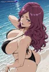 1girl 2d absurd_resolution absurdres adult ai ai-created ai_art ai_generated anime_coloring anime_screenshot bare_arms bare_legs bare_midriff bare_shoulders bare_thighs beach belly bikini bikini_bottom bikini_only bikini_top bleach bleach:_the_thousand-year_blood_war blue_sky blush breasts cleavage clouds collarbone cowboy_shot curvy day deep_cleavage detailed_background digital_art dynamic_angle dynamic_pose exhibitionism exibitionism exited explicit eyelashes female from_below glossy glossy_body glossy_skin gorgeous hand_on_hip hand_on_thigh hentai hi_res high_contrast high_quality high_resolution highres hikifune_kirio huge_breasts in_heat kirio_hikifune leaning_forward lipstick long_hair looking_at_viewer low_angle micro_bikini narrow_waist navel nsfw ocean outdoors patreon perfect_anatomy pervert_female plump presenting pubic_hair purple_bikini purple_eyes purple_hair rating_explicit sand sea sexy sexy_body sexy_female sexy_pose shiny_skin sideboob smile soft_shading solo solo_focus source_anime standing string_bikini sunlight teasing teasing_viewer thick_thighs underboob voluptuous voluptuous_body voluptuous_female water waves wavy_hair wide_hips