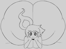 1girls :o angstrom ass ass_focus barefoot completely_nude completely_nude_female ember_(angstrom) female female_only full_body huge_ass looking_at_viewer naked naked_female nude nude_female on_stomach open_mouth solo solo_female