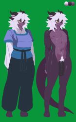 1boy 1male 2026 2d 2d_(artwork) anthro anthro_male anthro_only big_dick big_penis clothed clothing cute dick digital_drawing_(artwork) digital_media_(artwork) dragon dragon_boy full_body furry furry_male furry_only green_background hi_res highres horn horns hot japanese_clothes male male_focus male_only multiple_views naked naked_anthro naked_male nipples noah_(artist) nude nude_anthro nude_male original_character penis pixel_art purple_body purple_skin reference_sheet sexy simple_background solo solo_focus solo_male spiky_hair tail white_hair wholesome yellow_eyes
