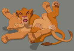 1boy 1girls balls cub disney feline female female_feral feral fur lion lioness male mammal nala pussy simba straight tagme testicles the_giant_hamster the_lion_king young