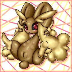 brown_fur color female female_only front_view fur furry kurobedamu lopunny nudity pokemon pokemon_(species) solo vulva