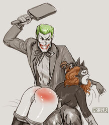 barbara_gordon batgirl batman_(series) dc female human joker male misterjer spanking straight