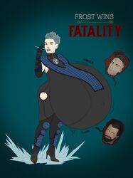 ass big_belly butt fatality female_pred frost_(mortal_kombat) male_prey mortal_kombat sub-zero vore