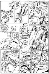 anthro areola balls big_breasts big_penis breast_fondling breast_grab breasts comic dialog dragon english_text equine erect_nipples erection eye_contact fellatio female fondling gustav hair here_there_be_dragons horn horse huge_breasts huge_cock karno looking_at_another male monochrome mouth necklace nipples nude open_mouth oral oral_sex paizuri penis pussy sex smile straight text zashy