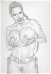 clive_arno female female_only human lara_croft lara_croft_(classic) monochrome solo tagme tomb_raider