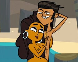 1boy1girl anne_maria_(tdi) das_booty looking_at_another male screenshot_edit shirtless_male straight tagme topless_female total_drama:_revenge_of_the_island total_drama_island vito_(tdi)