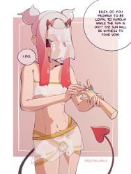 artist_name cel_shading chastity_cage commission crestfallen163 femboy flat_chastity_cage freckles horn incubus marriage original original_character riley_(crestfallen163) ring_(jewelry) self_upload small_testicles testicles text text_bubble womb_tattoo