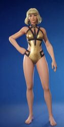 ayla_winn_(fortnite) blonde_hair female female_focus female_only fortnite fortnite:_battle_royale gold_bikini latina sfw swimsuit swimwear thighs