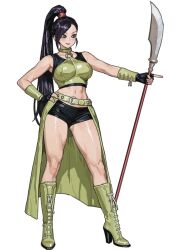 artist_name artist_request boots child_bearing_hips cloak dragon_quest dragon_quest_xi gloves hourglass_figure hourglass_figured_female jade_(dq11) large_breasts large_thighs ponytail purple_hair sfw shorts sleeveless_shirt slim_waist tagme tanktop thick_thighs tied_hair video_game_character warrior white_background wide_hips