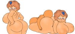 1boy 1girls anonymous_male ass ass_bigger_than_head back_view blueberry_pie_cookie breasts breasts_bigger_than_head completely_nude_female completely_nude_male cookie_run cookie_run_kingdom cookie_run_ovenbreak dn0528 face_in_ass from_behind from_behind_position glasses glasses_only huge_ass large_breasts laying_down laying_on_stomach male/female milf multiple_views sideboob size_difference