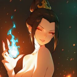 1girls ai_generated areolae avatar_legends avatar_the_last_airbender azula black_hair breasts completely_nude completely_nude_female fire fire_bending fire_manipulation looking_at_viewer magic magic_user medium_breasts nipples royalty sharp_fingernails smile solo solo_female tagme