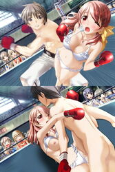 arena artist_request bikini black_hair blonde_hair blush boxing boxing_gloves boxing_ring boxing_shorts breasts brown_hair censored character_request cheating cleavage competitive_intercourse copyright_request cum cum_in_pussy cum_inside defeated female fight fighting gloves highres human human_only male male/female mixed_boxing open_mouth penalty_game penis public pussy rape red_boxing_gloves red_gloves red_hair sex sexfight shorts source_request sunxuhua swimsuit white_bikini