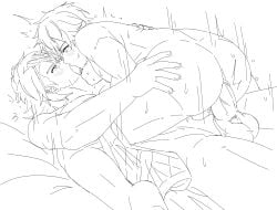 age_difference anal balls barefoot bed big_penis dilf gay grabbing_ass kissing male male/male male_only male_penetrated male_penetrating_male older_male_and_younger_male older_penetrating_younger project_sekai shinonome_akito shiraishi_ken sweat thick_thighs twink yaoi zhukik