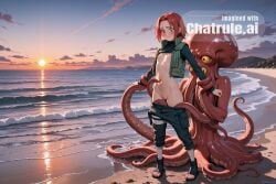1440p 1girl 8k ai_assisted ai_generated beach capri_pants cinematic flat_chest freckles green_vest naruto navel nipples nude sakura_haruno skinny slim_body small struggling sunset tactical_vest tentacles tight_pussy uhd undershirt worried young youthful