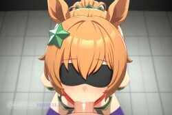 1girl 3d ai_assisted ai_generated balls_deep deep deepthroat dominated facing_viewer hands_behind_back high_quality highres petite_body pov ripped_clothes sitting_on_knees skinny small_breasts small_tits tiny_tits young
