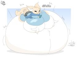 aggressive_retsuko aggretsuko anthro anthro_female anthro_only enjoying_pregnancy fenneko guzzlord420 hyper_pregnancy pregnancy pregnant pregnant_anthro pregnant_belly pregnant_female talking_to_self vixen