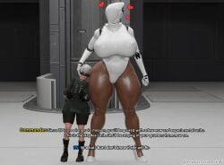 3d 3d_(artwork) 9s_(nier:automata) android big_ass big_breasts blender blender_(software) chaoslord floating_heart haydee haydee_(game) head_against_thigh huge_ass huge_breasts nier:_automata robot_boy robot_girl shorter_male size_difference tagme taller_female text thick thick_thighs voluptuous_female white_hair wide_hips yorha_9s