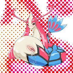 blush cloaca cloaca_juice color cum female milotic nezumi nintendo pokemon pokemon_only pokemon_rse smooth_skin solo uncensored wet wet_cloaca