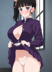 big_breasts breasts demon_slayer kimetsu_no_yaiba skirt thick_thighs thighs tsuyuri_kanao uniform xvanana100